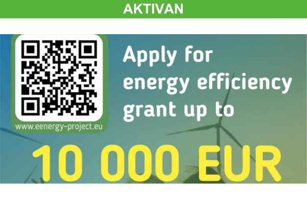 Javni poziv EENergy: do 10.000 eura bespovratnih sredstava za energetsku efikasnost